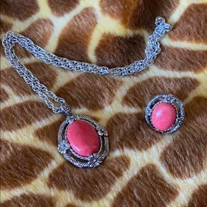 Ring and necklace set in stainless steel